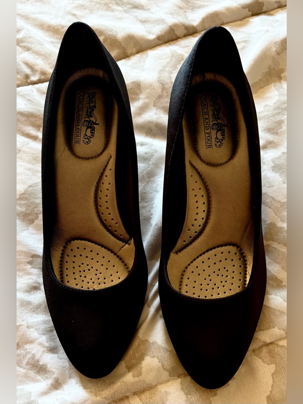 Coach and Four Black Comfort Heels 7.5